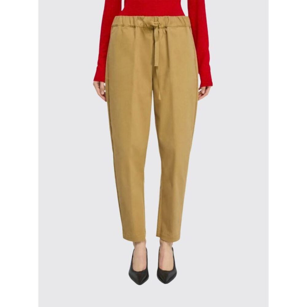 Semicouture Women Semicouture Slim Fit Wool Blend Trousers With Drawstring Waist